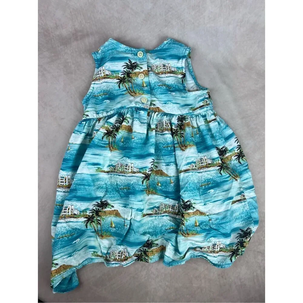 Vintage Girls Vacation Dress Tiki Hawaiian Size 3